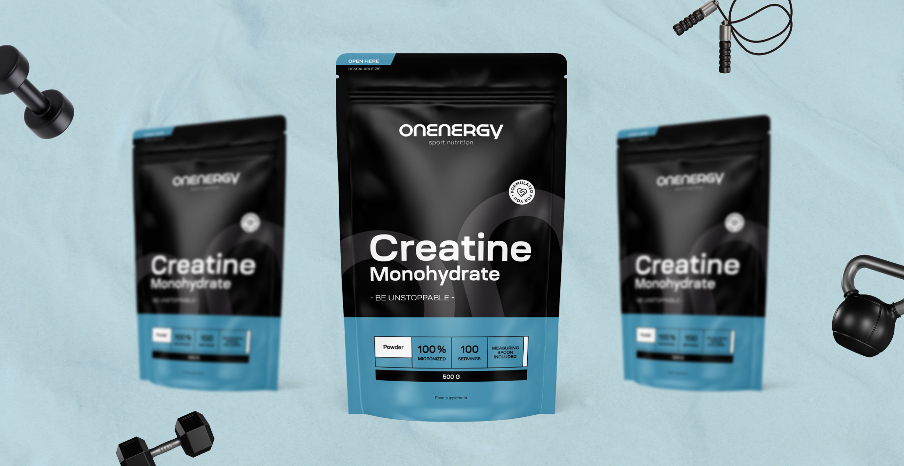 100% monohidrato de creatina em pó