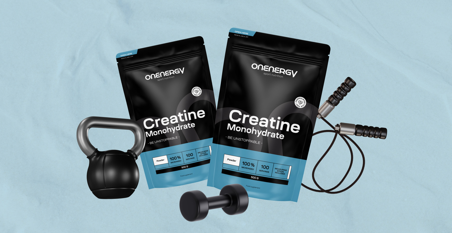 100% monohidrato de creatina em pó