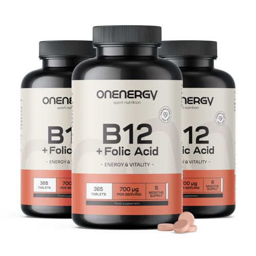 3x Vitamina B12 + ácido fólico, total de 1095 comprimidos