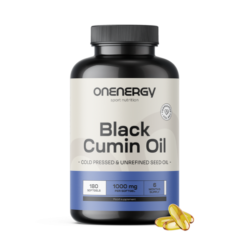 Óleo de cominho preto 1000 mg, 180 cápsulas moles
