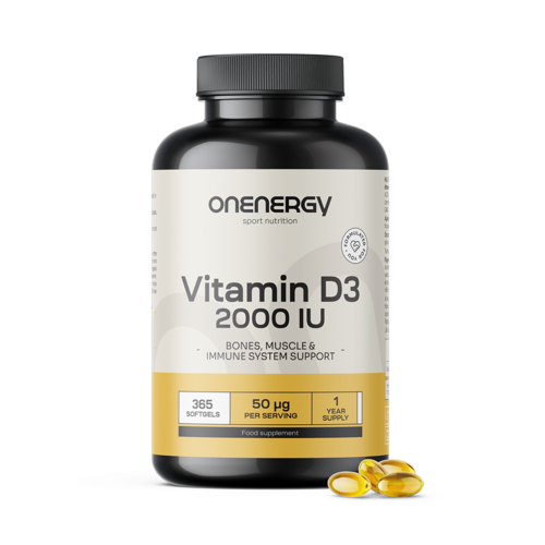 Vitamina D3 2000 UI, 365 cápsulas moles