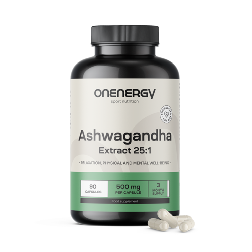 Ashwagandha 500 mg – extrato 25:1, 90 cápsulas