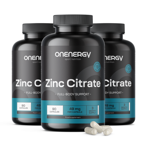 3x Citrato de zinco, total de 270 cápsulas
