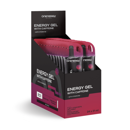Gel energético com cafeína – bagas, 24 x 31 ml