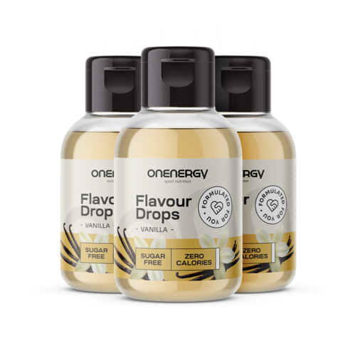 3x Flavour Drops gotas com adoçante – baunilha, total de 150 ml
