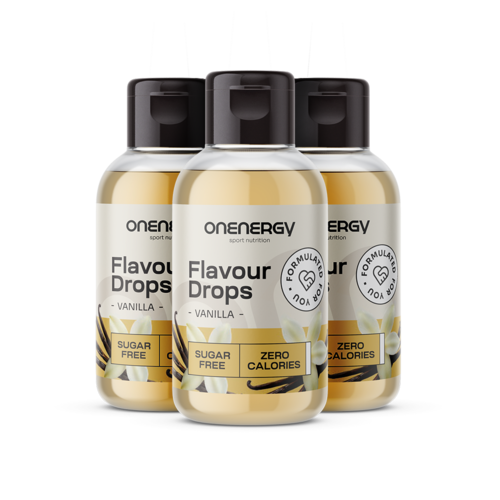 3x Flavour Drops gotas com adoçante – baunilha, total de 150 ml