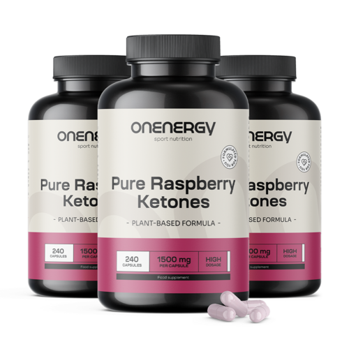 3x Cetonas de framboesa 1500 mg, total de 720 cápsulas