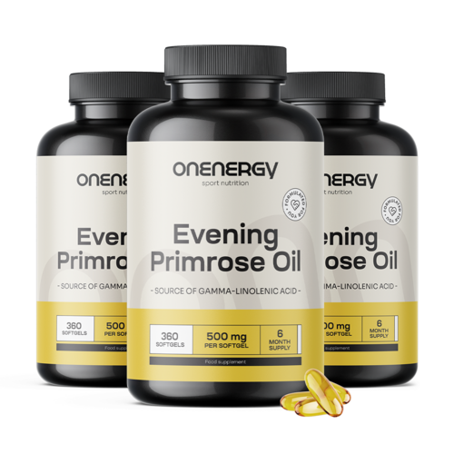 3x Óleo de onagra 1000 mg, total de 1080 cápsulas moles